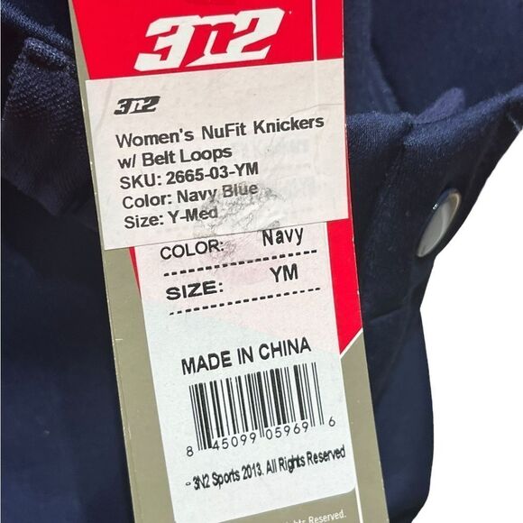 3N2 Nufit Knickers with Belt Loops, Navy, Size YM, NWT - Picture 4 of 10